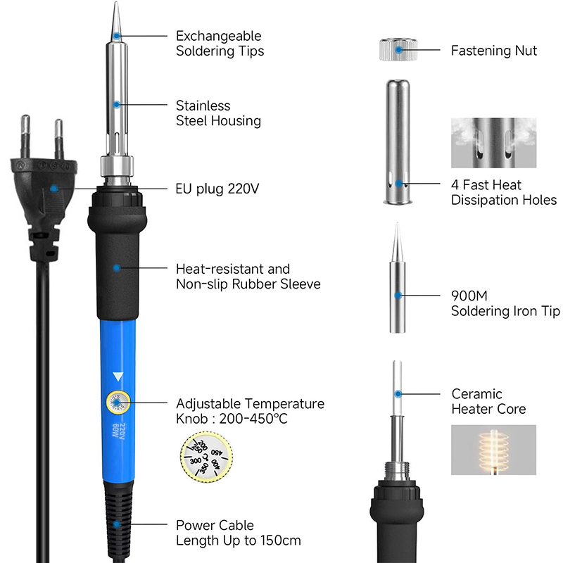 Adjustable Temp 220V 60W Elect - Diy Electronics Set ulasan dan harga
