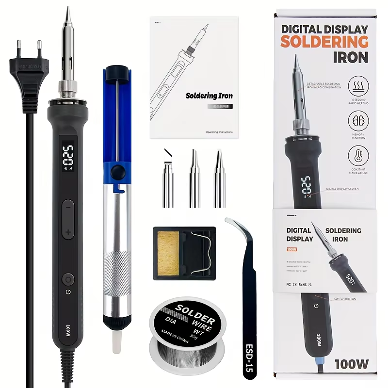 100W Digital Soldering Iron Ki - Diy Electronics Repair ulasan dan harga